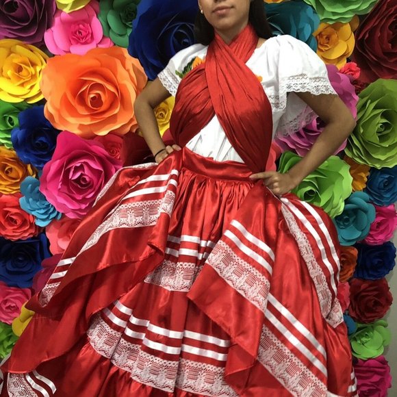 Mexican Womans Skirt China Oaxaca Coco Frida Theme - Picture 3 of 5